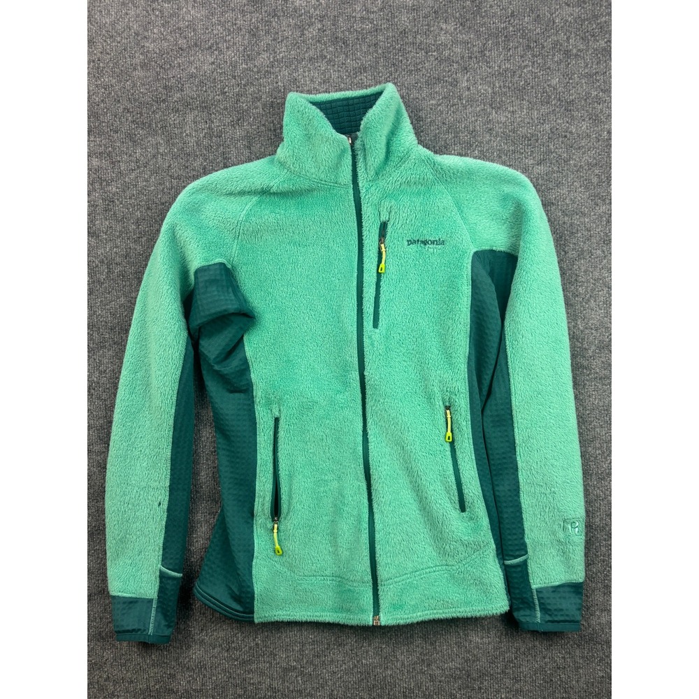 Patagonia R2 Fleece Jacket Womens Medium Green Polartec Full Zip 219331 AQST